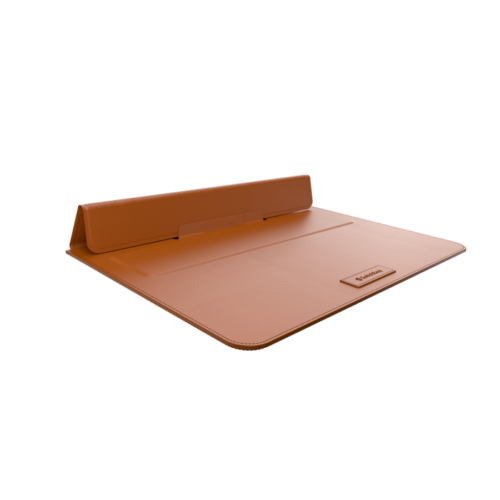 SWITCHEASY EASYSTAND ECO LEATHER SLEEVE WITH STAND MACBOOK PRO 14" SADDLE BROWN