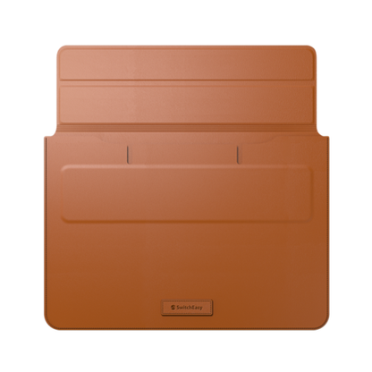 SWITCHEASY EASYSTAND ECO LEATHER SLEEVE WITH STAND MACBOOK PRO 14" SADDLE BROWN