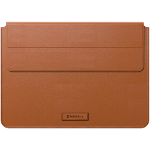 SWITCHEASY EASYSTAND ECO LEATHER SLEEVE WITH STAND MACBOOK PRO 14" SADDLE BROWN