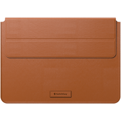 SWITCHEASY EASYSTAND ECO LEATHER SLEEVE WITH STAND MACBOOK PRO 14" SADDLE BROWN