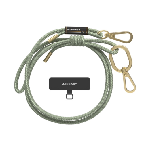 MAGEASY SMARTPHONE PHONE ROPE SRAPSTRAP CARD LANYARD 6MM SAGE GREEN