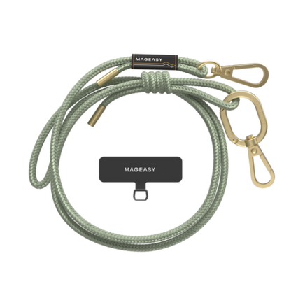 MAGEASY SMARTPHONE PHONE ROPE SRAPSTRAP CARD LANYARD 6MM SAGE GREEN