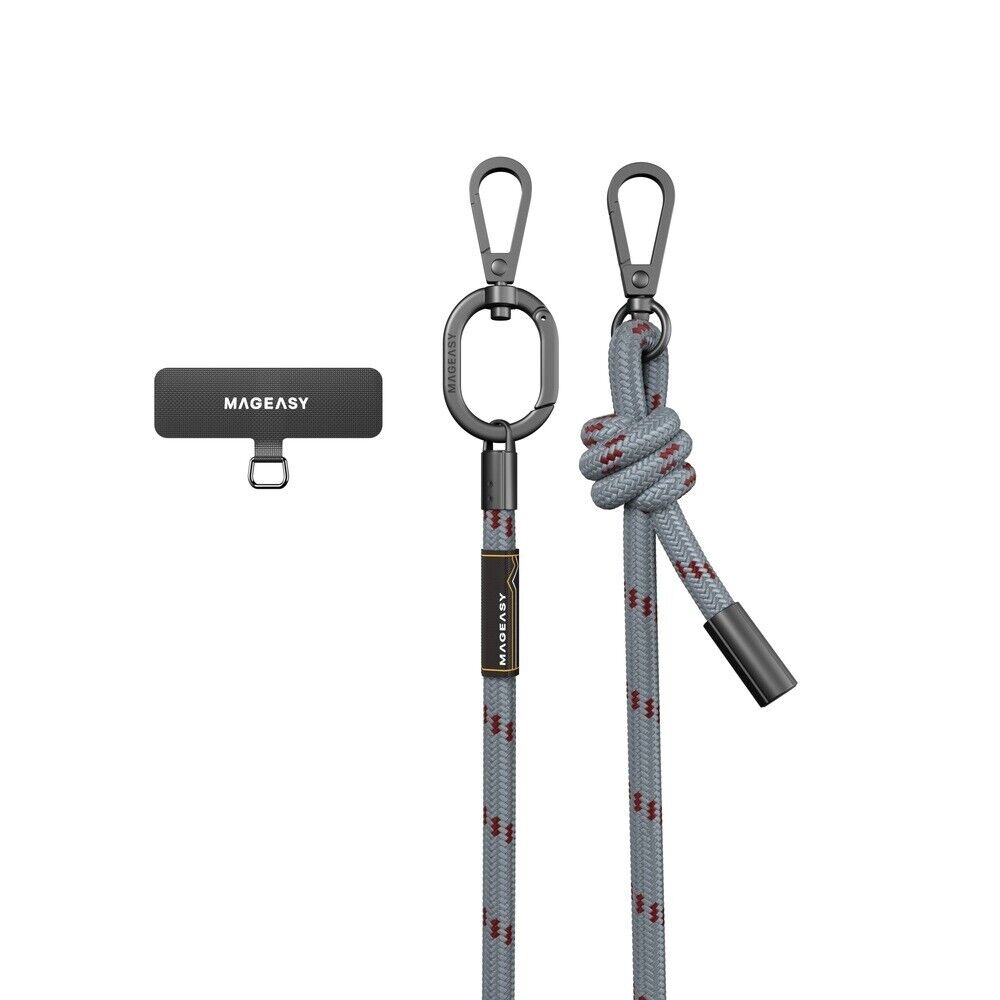 MAGEASY UNIVERSAL SMARTPHONE ROPE WITH STRAP CARD 8.3MM MISTY BLUE/RED BLUE