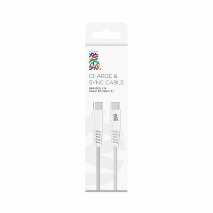 B.ON COTTON FAST CHARGING USB-C TO USB-C CABLE 2M 80W WHITE