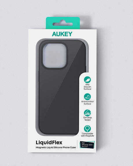 AUKEY MAGSAFE SILICON CASE IPHONE 15 PRO MAX BLACK