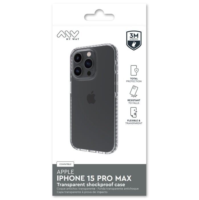 MYWAY REINFORCED 3M CASE IPHONE 15 PRO MAX TRANSPARENT