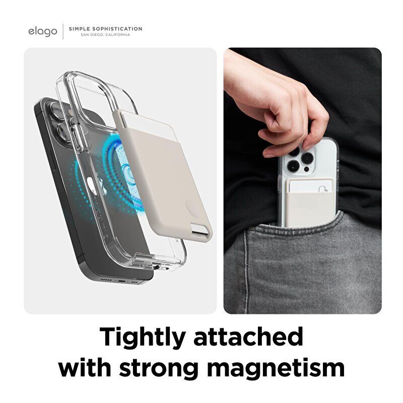 ELAGO MAGNETIC WALLET MAGSAFE SILICONE CARD POCKET STONE