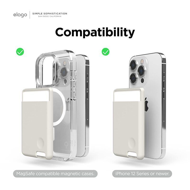 ELAGO MAGNETIC WALLET MAGSAFE SILICONE CARD POCKET STONE