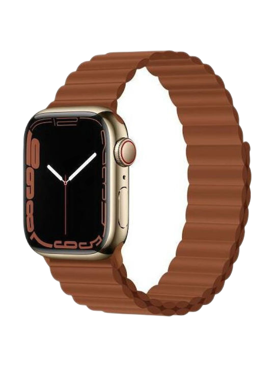 DEVIA APPLE WATCH 42/44/45/49MM SPORT3 SILICONE STRAP SADDLE BROWN