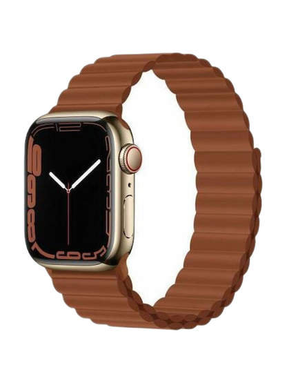 DEVIA APPLE WATCH 42/44/45/49MM SPORT3 SILICONE STRAP SADDLE BROWN