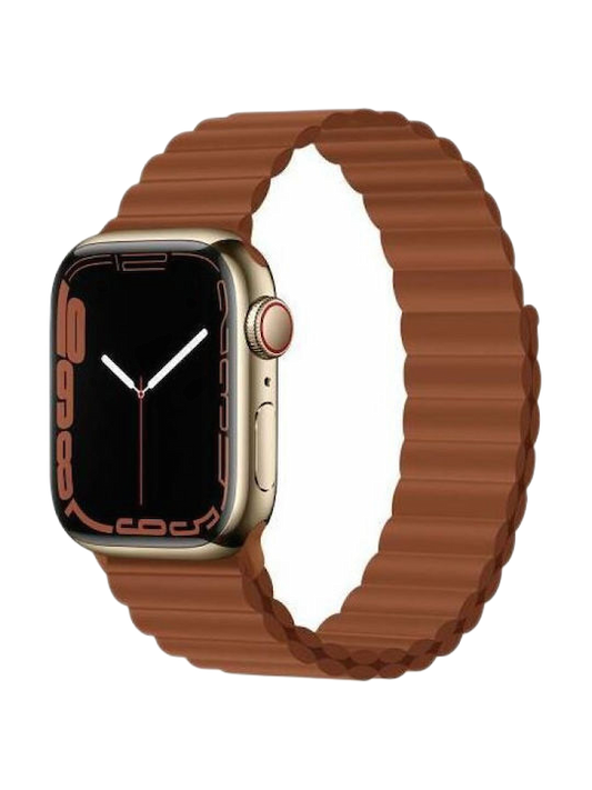 DEVIA APPLE WATCH 42/44/45/49MM SPORT3 SILICONE STRAP SADDLE BROWN