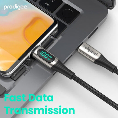 PRODIGEE ENERGEE DIGITAL CABLE WITH DISPLAY USB-C TO USB-C 100W 1.8M BLACK