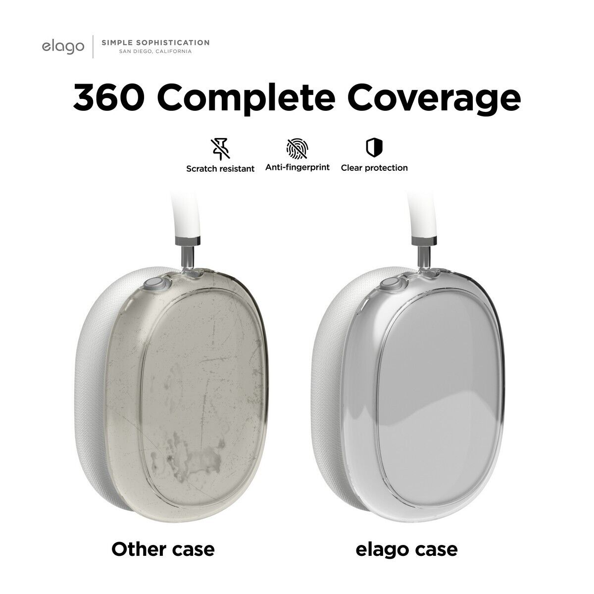 ELAGO HYBRID PROTECTIVE COVER CASE AIRPODS MAX TRANSPARENT