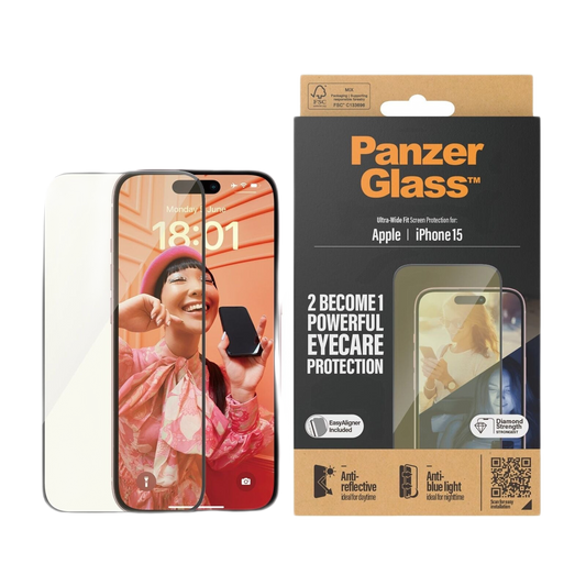 PANZERGLASS EYECARE SCREEN GLASS PROTECTOR ULTRAWIDE FIT WEASYALIGNER IPHONE 15