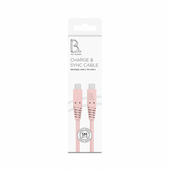 B.ON COTTON FAST CHARGING USB-C TO USB-C CABLE 1M 80W PINK