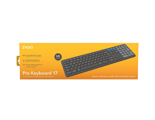 ZAGG WIRELESS KEYBOARD 17IN FULL-SIZED MULTI-DEVICE PAIRING LONG BATTERY GRAY