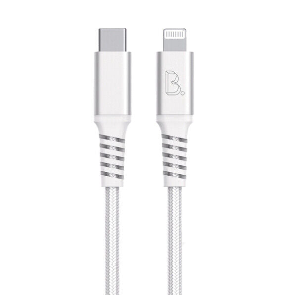 B.ON COTTON FAST CHARGING USB-C TO LIGHTNING CABLE 0.5M WHITE MFI-CERTIFIED