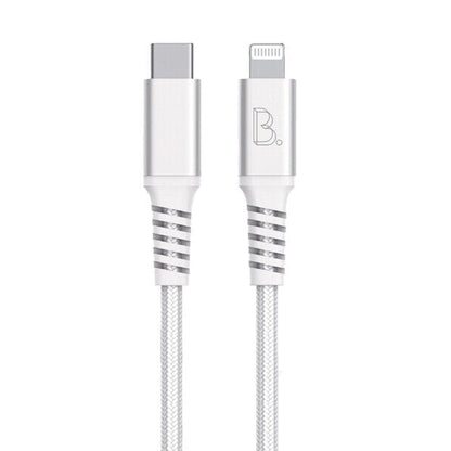 B.ON COTTON FAST CHARGING USB-C TO LIGHTNING CABLE 0.5M WHITE MFI-CERTIFIED