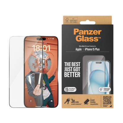 PANZERGLASS SCREEN GLASS PROTECTOR ULTRAWIDE FIT WEASYALIGNER IPHONE 15 PLUS