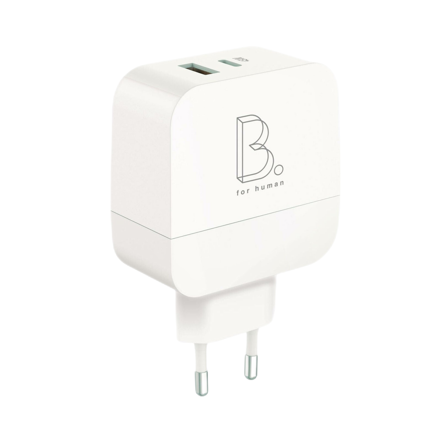 B.ON FAST CHARGING POWER ADAPTER CHARGER GAN 45W 1X USB-A 1X USB-C WHITE EU PLUG