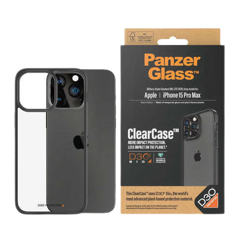 PANZERGLASS CLEARCASE WITH D3O IPHONE 15 PRO MAX CLEAR