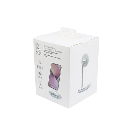 B.ON 2IN1 MAGNETIC WIRELESS CHARGER MAGSAFE IPHONE 12/13/14/15 15W WHITE