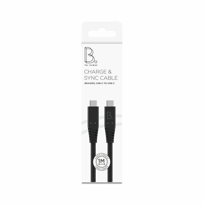 B.ON COTTON FAST CHARGING USB-C TO USB-C CABLE 1M 80W BLACK