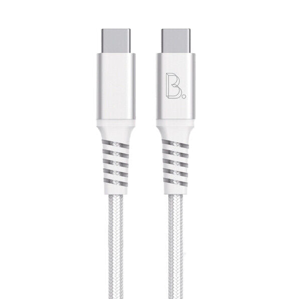 B.ON COTTON FAST CHARGING USB-C TO USB-C CABLE 0.5M WHITE