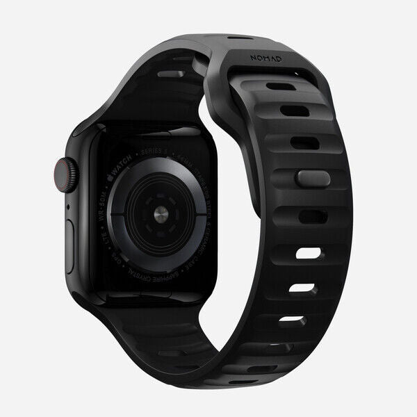 NOMAD WATERPROOF SPORT ANTIMICROBIAL SILICONE STRAP APPLE WATCH 44/45/49MM BLACK