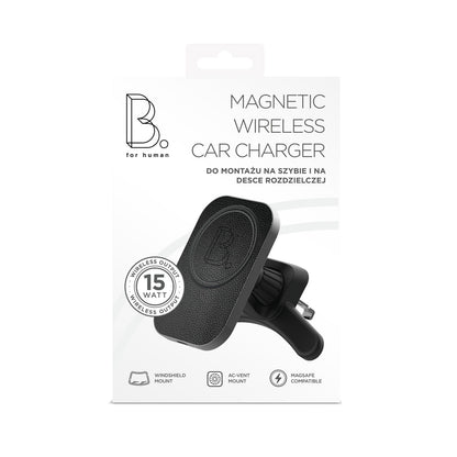 B.ON MAGNETIC MAGSAFE CAR CHARGER IPHONE 12/13/14/15 15W BLACK