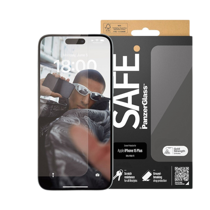 PANZERGLASS SAFEBY SCREEN GLASS PROTECTOR ULTRAWIDE FIT IPHONE 15 PLUS