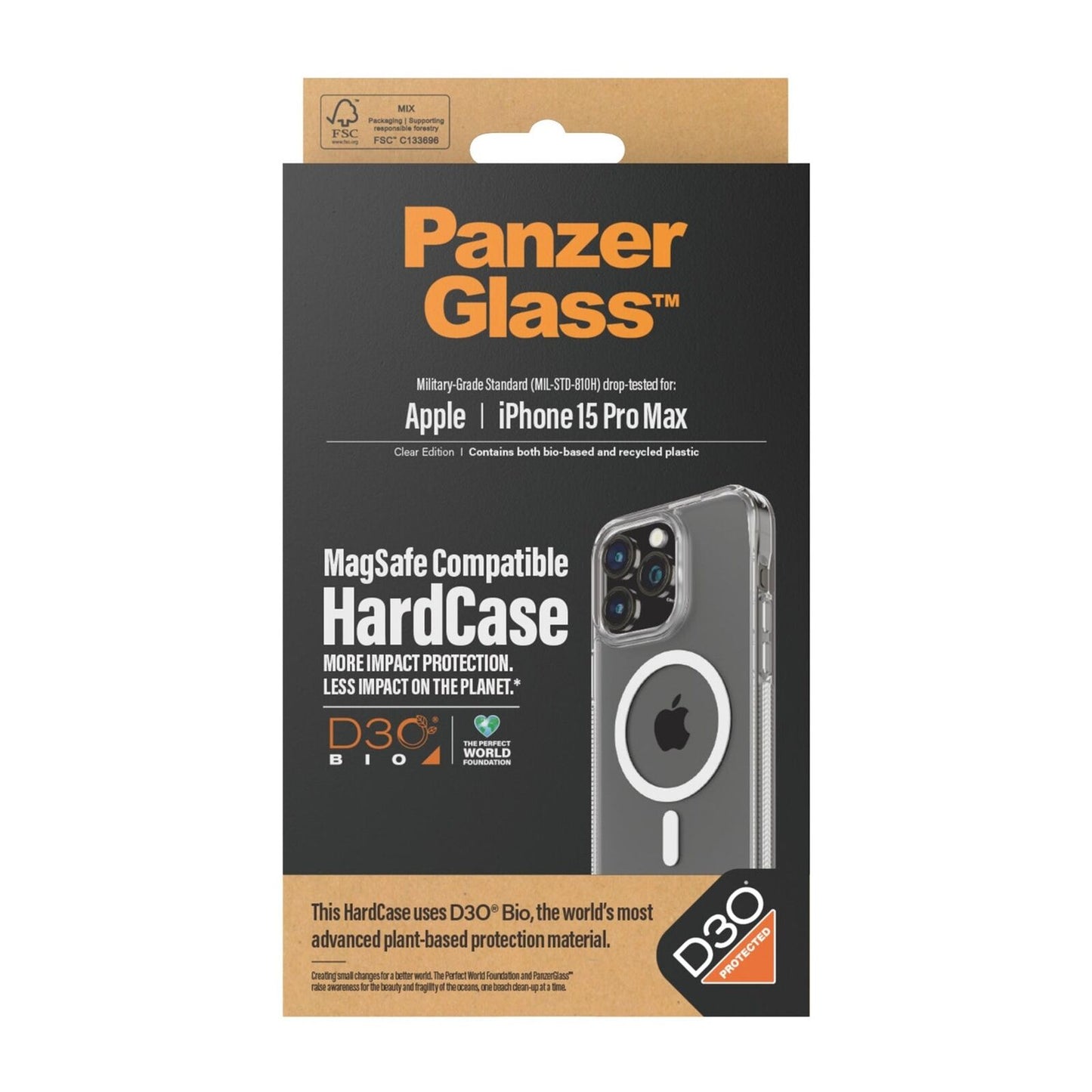 PANZERGLASS HARDCASE MAGSAFE WITH D3O IPHONE 15 PRO MAX CLEAR