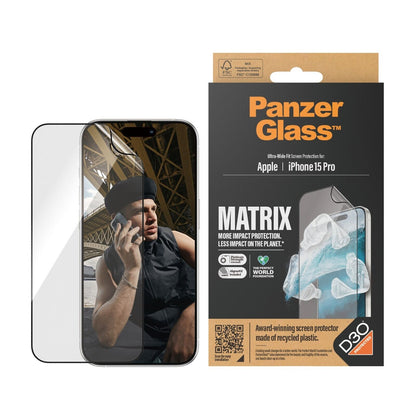 PANZERGLASS MATRIX SCREEN GLASS PROTECTOR WITH D3O IPHONE 15 PRO