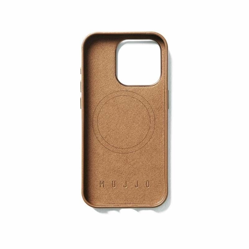 MUJJO STYLISH PROTECTION FULL LEATHER CASE IPHONE 15 PRO DARK TAN BROWN