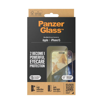 PANZERGLASS EYECARE SCREEN GLASS PROTECTOR ULTRAWIDE FIT WEASYALIGNER IPHONE 15