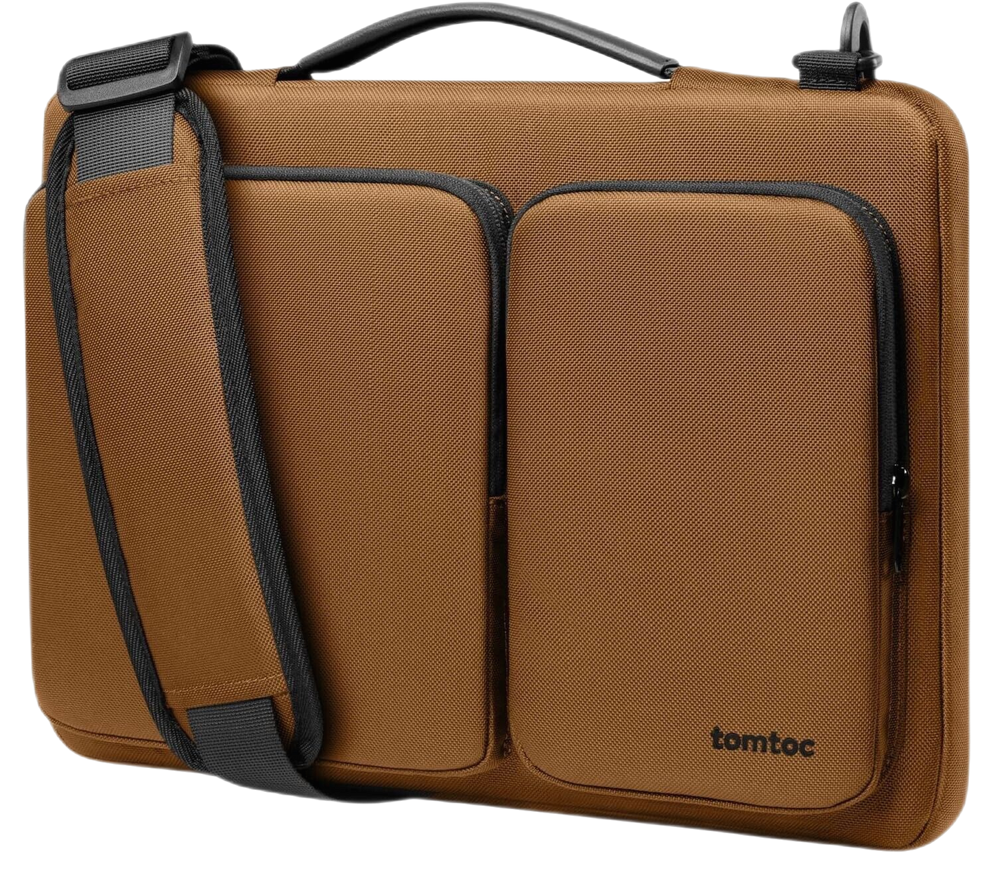 TOMTOC DURABLE PROTECTIVE BRIEFCASE LAPTOP TABLET MACBOOK UP TO 14" BROWN